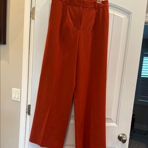 Talbots Orange Wide Leg Pants High Waisted